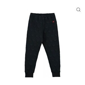 Beau Loves black hearts jacquard pants. Unisex